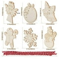 thumbnail image 3 of 60x Adornos de Navidad de Madera Natural con Campanas Rodajas de Madera de Navidad Piezas de Madera Etiquetas de Pintura de Bricolaje en Blanco Centro perfecl Colgantes de madera, 3 of 4