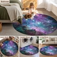 thumbnail image 5 of Round Rugs 6 Ft, Purple Ombre Starry Night Non Slip Area Rugs for Kitchen Bedroom Entryway, Modern Abstract Art Washable Carpet Runner Rug Floor Mats for Bedroom Home Decor, 5 of 8
