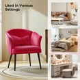 thumbnail image 5 of 14 Karat Home Velvet Accent Chair Upholstered Armchair Set of 2 for Living Room, Fuchsia, 5 of 7