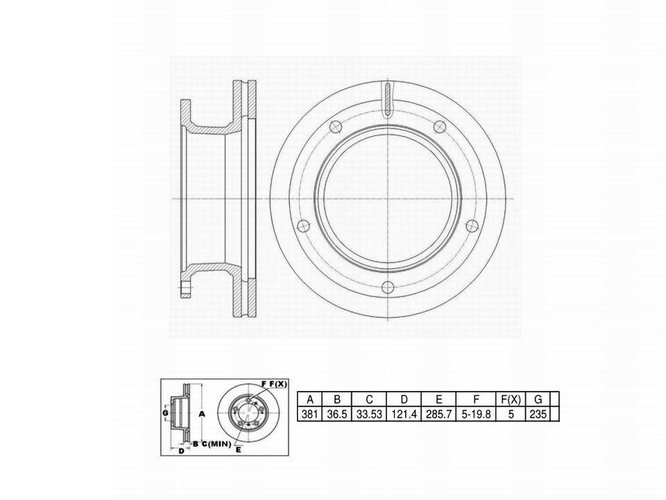 Winstop Brake Rotor, Front WS243595, International 4700 1997-1991