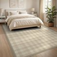 thumbnail image 3 of ODIKA 8'x10' Washable Area Rug Durable, Non-Slip Nursey Plaid Grid Neutral Gingham Traditional Frame Nirsery Farmhouse for Living Room, Under Sectional, Family, 3 of 7