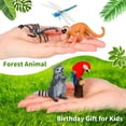 thumbnail image 3 of Juego de figuras de animales de la selva tropical de Jexine, paquete de 25 con árboles, 3 of 7