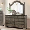 thumbnail image 4 of Furniture of America Charo Solid Wood 2-Piece Dresser and Mirror Set in Gray, 4 of 4
