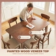 thumbnail image 6 of HOMCOM Mid-Century Modern Dining Table for 4, 47.2" Rectangle Kitchen Table with Wood Veneer Top and Rubber Wood Frame for Dining Room, Walnut, 6 of 10