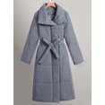 thumbnail image 4 of Women'S Long Quilted Coats Long Sleeve Stand Collar Padded Coats Jacket Outerwear with Pockets Dark Gray S, 4 of 9
