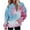 Blue, variant on Bovemsi Sweatshirt for Women Long Sleeved Tie Dye Printed Casual Sportswear Hooded With Pockets Comfort Hoodie