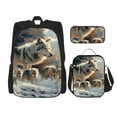 thumbnail image 1 of Disketp Wolf Family Winter Wonderland Mochila Estampada de Gran Capacidad con Lonchera y Estuche, Set de 3 Piezas para Estudiantes, 1 of 7