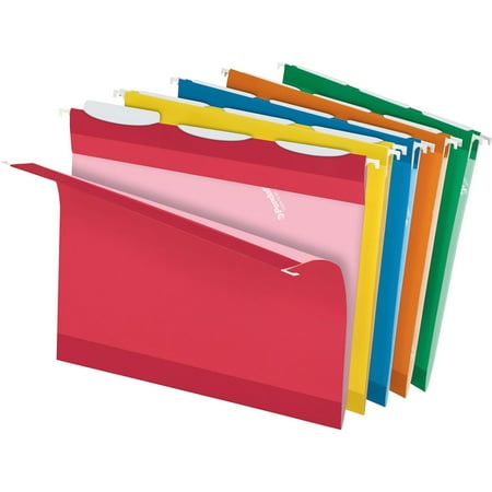 Recycled Assorted Bright Color Hanging - Pendaflex, PFX42621, Ready-Tab Reinforced Hanging File Folders, 25 / Box, Assorted