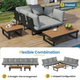 thumbnail image 5 of Outdoor Sectional Sofa Set Patio Conversation Set Patio Seating Group Outdoor Daybed with Adjustable Reclining Seats for Backyard, Poolside and Balcony,Grey, 5 of 9