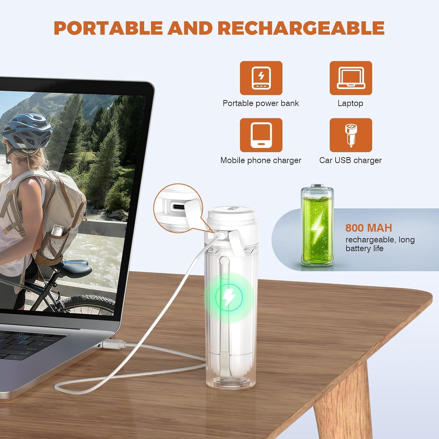 Travel Bidet Portable Rechargeable, Handheld Bidet Sprayer with Water Bottle Adapter, Ideal for Women and Men,3 Spray Modes for Enhanced Personal Hygiene