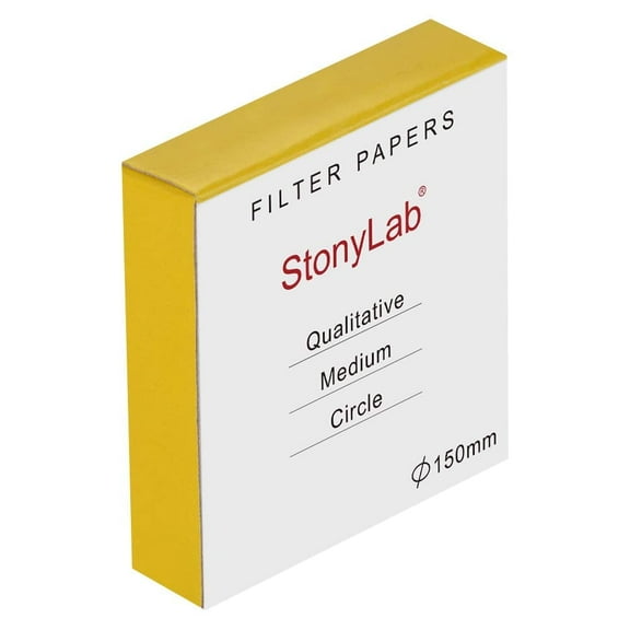StonyLab Filter Paper 150mm Cellulose Circles 20 Micron Medium Flow Pack of 100