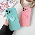 thumbnail image 4 of for iPhone 14 Pro Max Case(6.7" 2022), Cute 3D Colors Love Heart Wavy Frame Full Protection for iPhone 14 Pro Max 6.7" Soft TPU Shockproof Phone Cover for Women Girls,Blue, 4 of 8