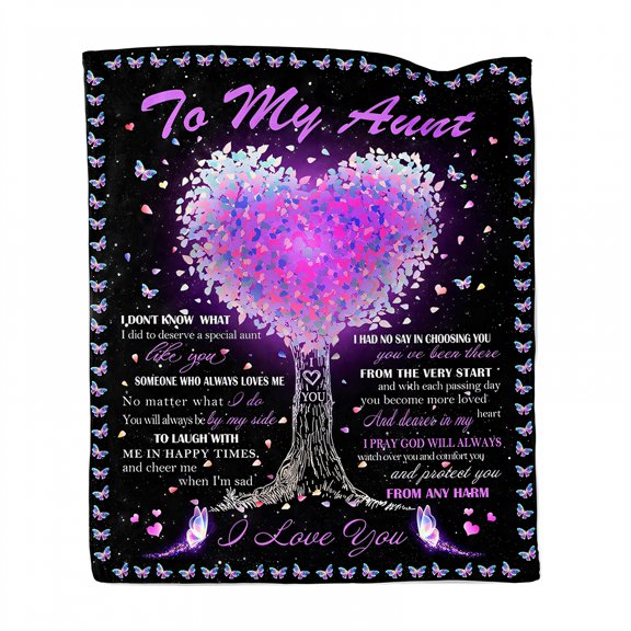 AUQ Throw Blanket,Warm Touch Throw Bed Blanket,Heartfelt Words Print Cozy Blanket,Style1,60*80in