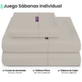 thumbnail image 2 of Sabanas Lisas Ubbe, Tamaño Individual, Color Hueso, 3 Piezas, 2 of 7