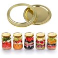thumbnail image 4 of 24 PCS Mason Jars Lids and Bands for Regular Mouth, Canning Jar Lids & Rings for Ball Mason Jars - Leakproof Storage Can Covers Caps and Rings Disc with Silicone Seals, Gold, 4 of 5