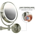 Lighted Wall Mount Makeup Mirror with 1X/7X Magnification, Double Sided