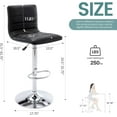 thumbnail image 3 of YYEAN PU Leather Bar Stools, Modern Square Adjustable Swivel Barstools with Back, Armless Airlift Counter Height Bar Chairs for Kitchen Dining-Black, 3 of 10