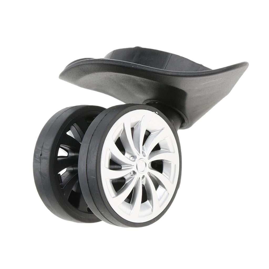 2 Pieces A57 Suitcase Luggage Wheels Replacement Swivel Mute Casters for Trolley Black - Easy Installation