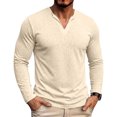 thumbnail image 2 of jjayotai Men Long Sleeve Athletic Shirts Casual V-Neck Basic Stylish Stretch Tee Shirts for Gym Work Sports Bodybuilding, 2 of 6