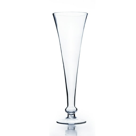 WGV Clear Flared Trumpet Vase - 6" Wide x 18" Height, Good quality, Heavy Weighted Base - 1 Pc