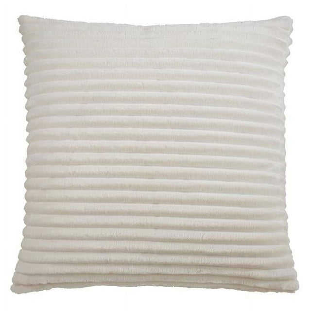 Saro Lifestyle 189.I18S 18 in. Faux Rabbit Fur Poly Filled Throw Pillow, Ivory