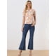 thumbnail image 4 of Blusa De Manga Corta Con Volantes Y Cuello Peter Pan Floral Para Mujer Blanco Rosa XS, 4 of 5
