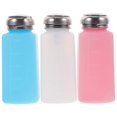 thumbnail image 1 of Pump Bottle For Nail Polish Remover Dispenser Empty Push Down Bottles Assorted Color 13x5cm Pressing Pump Bottle 3Pack, 1 of 5