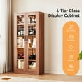 thumbnail image 5 of STANI 71"H Metal Glass Display Cabinet, 4 Adjustable Shelves,Lockable Storage Cabinets with Tempered Glass Door, for Home Office Pantry Bathroom,Brown, 5 of 9