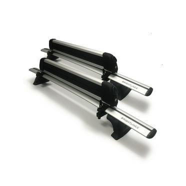 BrightLines Roof Rack Cross Bars and Ski Rack Combo Compatible with Chevy Equinox 2018-2019 Without Roof Rail (Up to 4 Skis or 2 Snowboards)