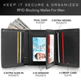 thumbnail image 2 of Stealth Mode Leather Trifold RFID Wallet For Men With Flip Out ID Holder (Black), 2 of 11