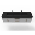 thumbnail image 3 of Nile 72" Gray Wood Floating Vanity with Black Top and Gold Trim, 3 of 10