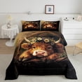 thumbnail image 2 of Erosebridal Cute Highland Cow Bedding King Comforter Set,Farm Animal Bedding Sets King with Comforter,Floral Flower Decor,Reversible,Lightweight,3 Pieces, 2 of 7
