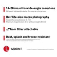 thumbnail image 2 of Lente MACRO ultra gran angular Panasonic Lumix 14-28 mm f/4-5.6 S-R1428, 2 of 7
