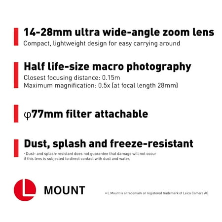 Panasonic - LUMIX S 14-28mm F4-5.6 Interchangeable Lens L-Mount Compatible for LUMIX S Series Cameras - Black