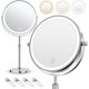 thumbnail image 1 of Espejo con Luz para Maquillaje, Espejos para Maquillaje con Aumento 10X/1X, Espejo de Tocador y Luz Led, Espejo Maquillaje Portatil de Doble Cara, 3 Modos de Colores，Rotación de 360°, 1 of 9