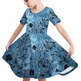 thumbnail image 6 of SGFCWSX Girls Short Sleeve Midi Dress Kids Crewneck Print Casual Flowy A-Line Dress for Spring Summer Beach Wear Multicolor Size 4-5 Years, 6 of 8