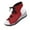 Red, variant on Women's High Heel Fashionable Canvas Shoes High Tube Lace Up Wedge Edge Slope Angle Shoes Women's Fashionable Casual Versatile Thick-Soled Spring And Summer New Style Fashionable Wedge Heel Sandals