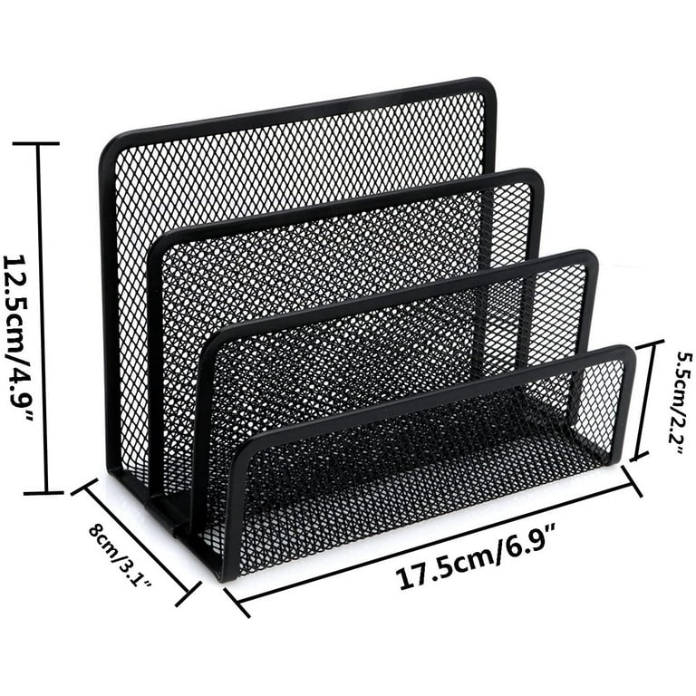 EasyPAG 3 Tier A4 Mesh in Tray Muur Pocket Bestand Houder Mail Organizer Tijdschrift Opslag Rack, Wit