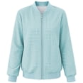 thumbnail image 7 of Enjoytime Plaid Jackets for Women Stand Collar Zip Up Bomber Jacket Fall Fashion Lightweight Casual Long Sleeve Outerwear, 7 of 7