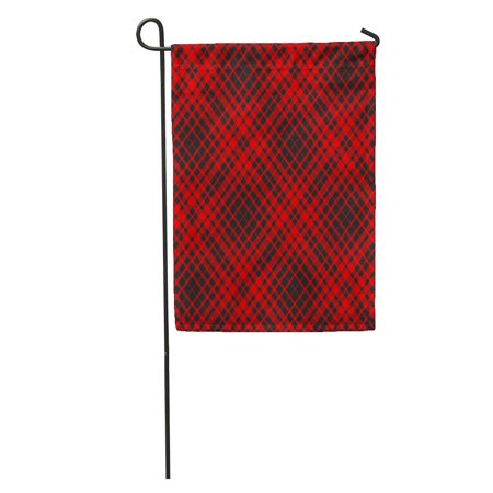 KDAGR Tartan Plaid Pattern in Vibrant Red and Black Checkered Inspired Garden Flag Decorative Flag House Banner 12x18 inch