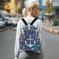 thumbnail image 7 of FORMRS Mini Backpack Purse for Women Travel Daypack Casual Shoulder Bag, Light Blue Anchor, 7 of 7