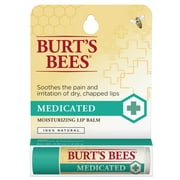 Burt's Bees 100% Natural Medicated Moisturizing Lip Balm with Menthol & Eucalyptus - 1 Tube