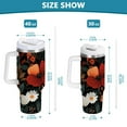 thumbnail image 6 of Yayeee 30oz Stainless Steel Tumbler with Straw and Handle Double-Wall Insulated Travel Water Bottle, Red Flowers Pattern, 6 of 8