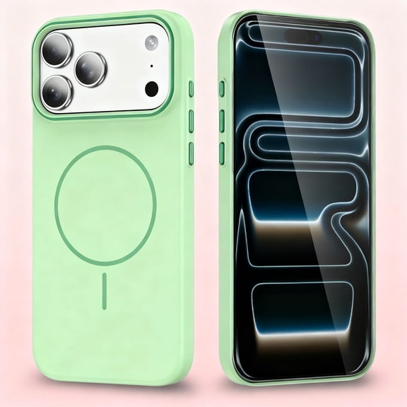 For iPhone 13 Pro Phone Case,Anti-fingerprint Matte Skin-feel Back,Compatible with Mag-Safe,Ultra Slim PC TPU Hybrid Shockrpoof Anti-fall Drop Protection,Thin Fit Rugged Phone Case,Green