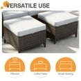 thumbnail image 4 of COOS BAY Harbor Retreat Set of 2 Outdoor PE Wicker Ottomans Patio Rattan Footstool w/ Removable Beige Cushions, 4 of 9