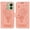 Pink, variant on Case for Motorola Edge 40 Kickstand Card Slots Emboss Rose Flowers Flip PU Leather Cover Wallet Case