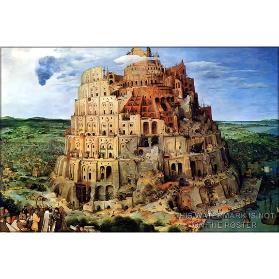 24"x36" Gallery Poster, tower of babel Pieter Bruegel the Elder 1563