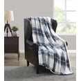 thumbnail image 3 of Cannon Cozy Teddy Blue and Cream Polyester 1-Piece Full/Queen Blanket, plaid themed, for Men and Women, OEKO-TEX Certified Confidence, 3 of 6