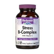 Bluebonnet Stress Relief B Complex, Vitamin B6, B12, Biotin, Folate, 100 Count