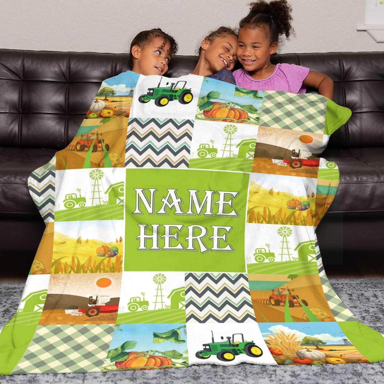 Personalized Dinosaur Blanket for Kids, Custom Dino Throw Blanket with Name for Boys and Girls, Toddler Bed, Room & Bedroom Decor, Unique Blankets for Children